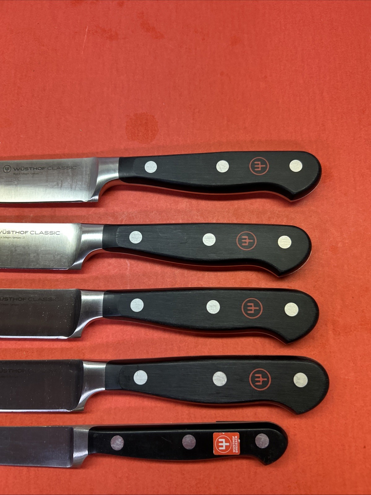 Wusthof Classic 4pc Steakhouse Set One On Bottom Is To Compare Size NOT Included