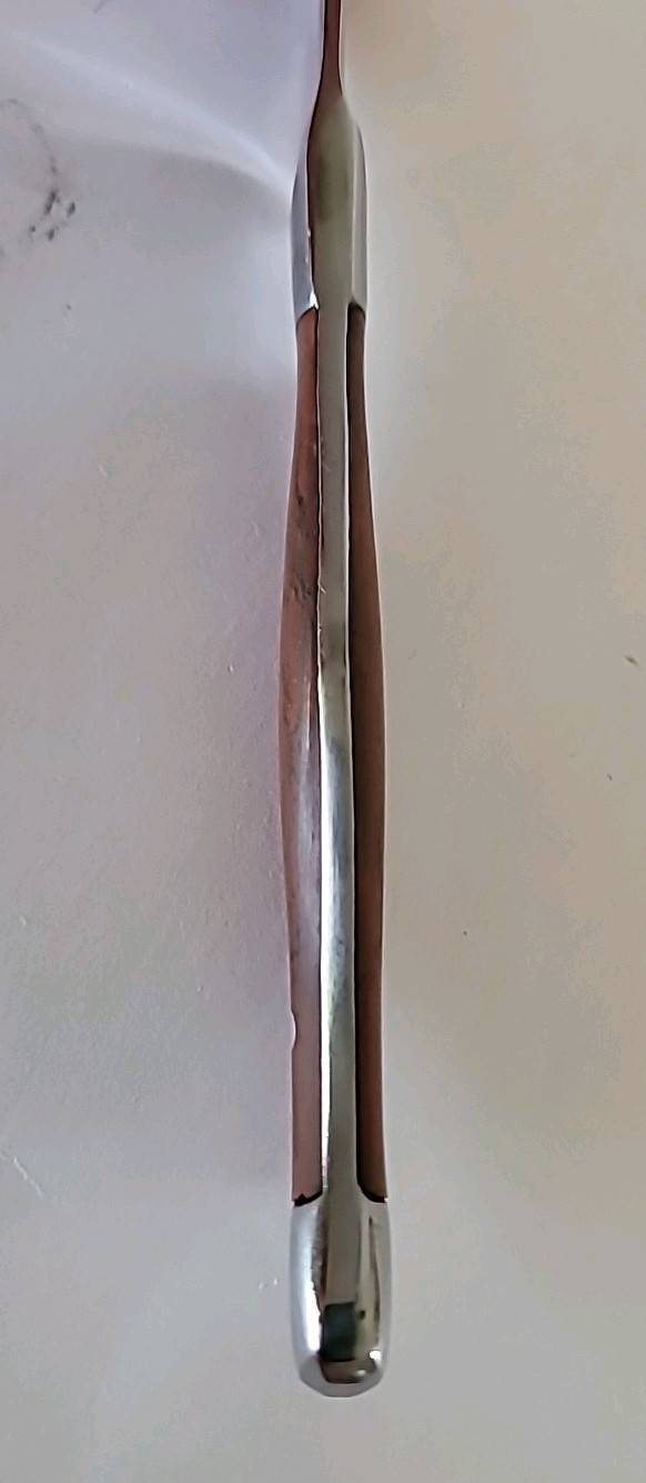Virgule Steak Knives Set Of 5. High Polished Stainless Steel Blade.Brown Handle.