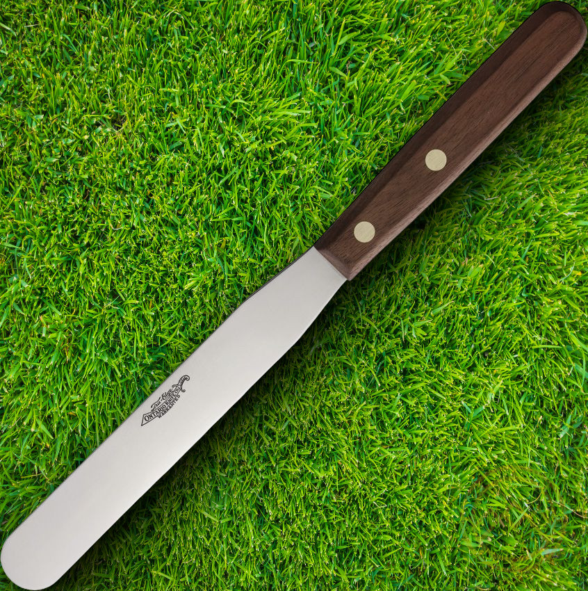 Ontario Spatula Kitchen Knife 6 Polished Stainless Steel Blade Brown Wood Handle