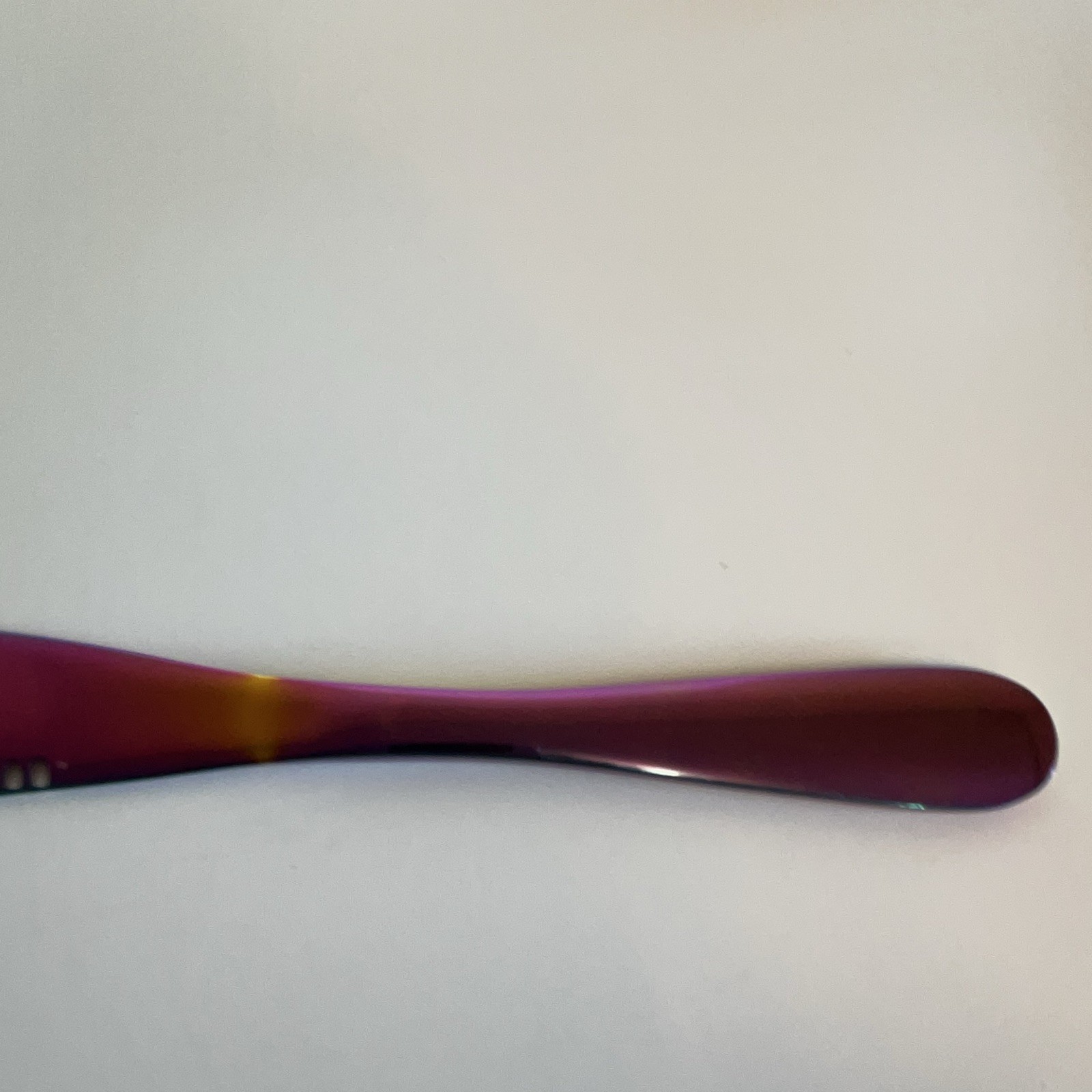 Rainbow Iridescent Stainless Steel Butter Knife Spreader 3in Dishwasher Safe