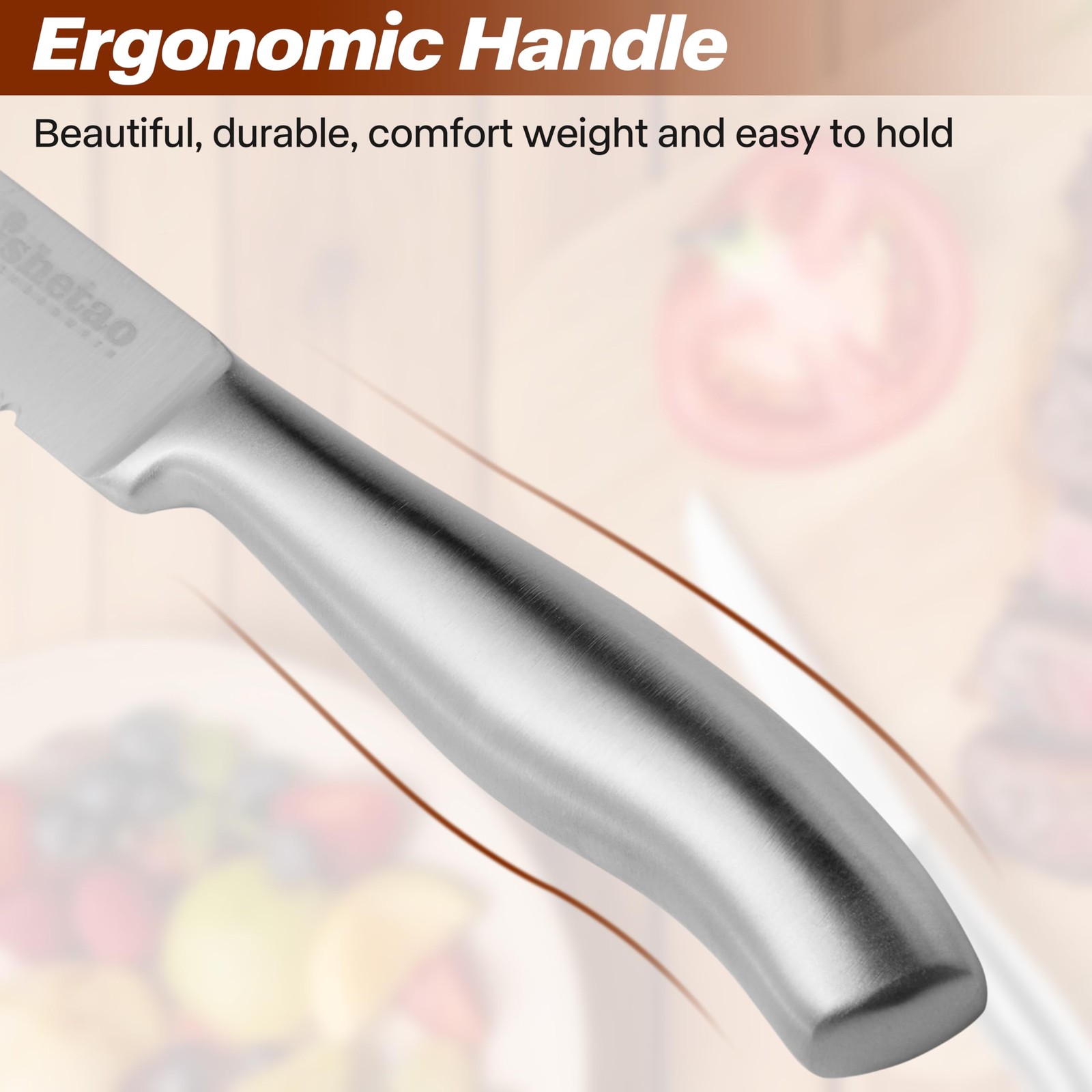 Steak Knife Set of 6, 4.5 inches Dishwasher Safe High Carbon Stainless Steel …