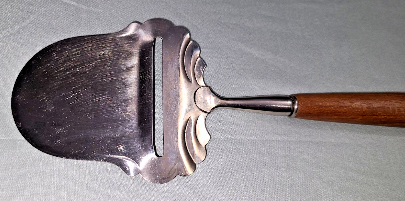 Vtg Spor Norway stainless steel teak wood handle cheese knife mid century modern