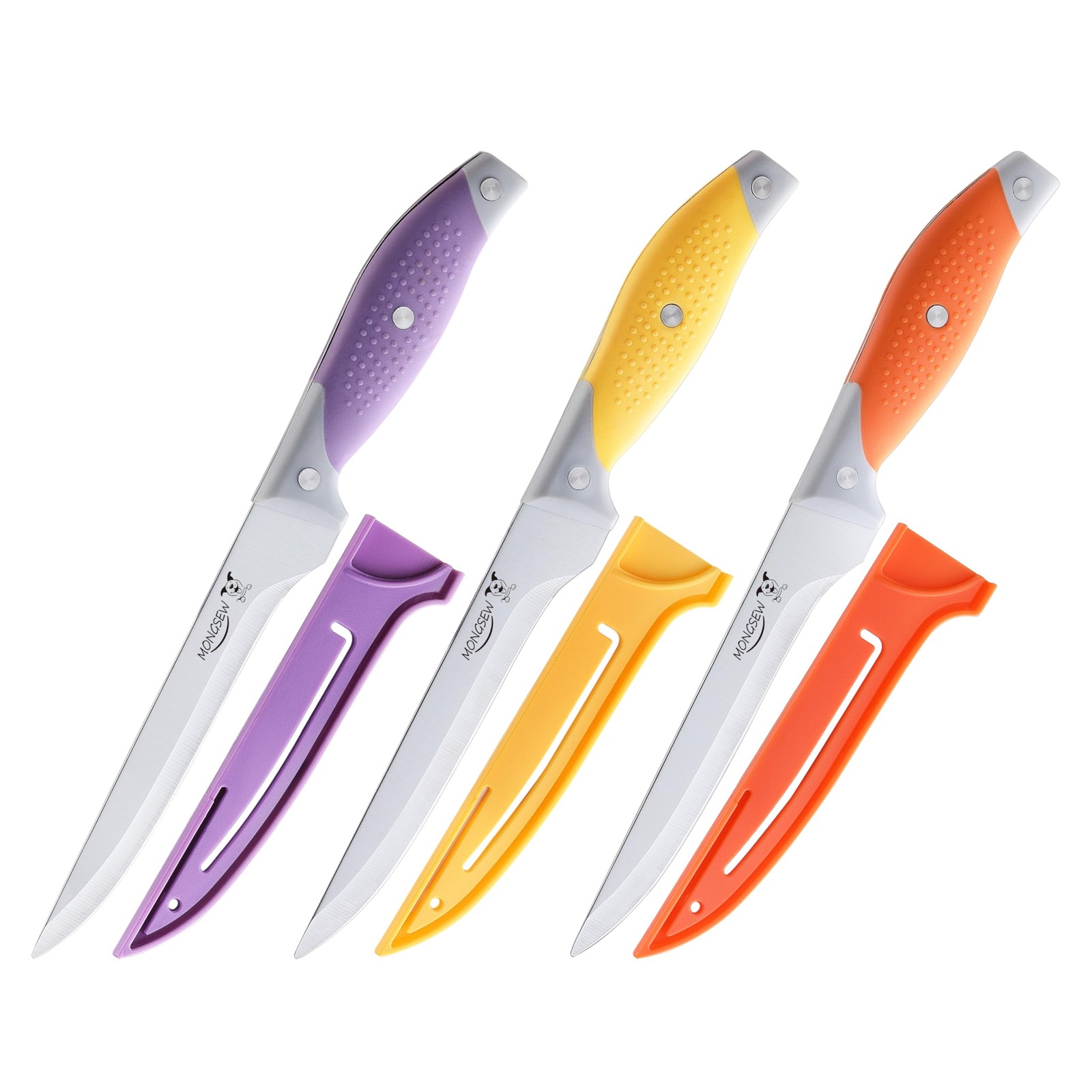 3PCS Boning Knife, German Stainless Steel Fillet Knives, 6 inch Curved Boning…
