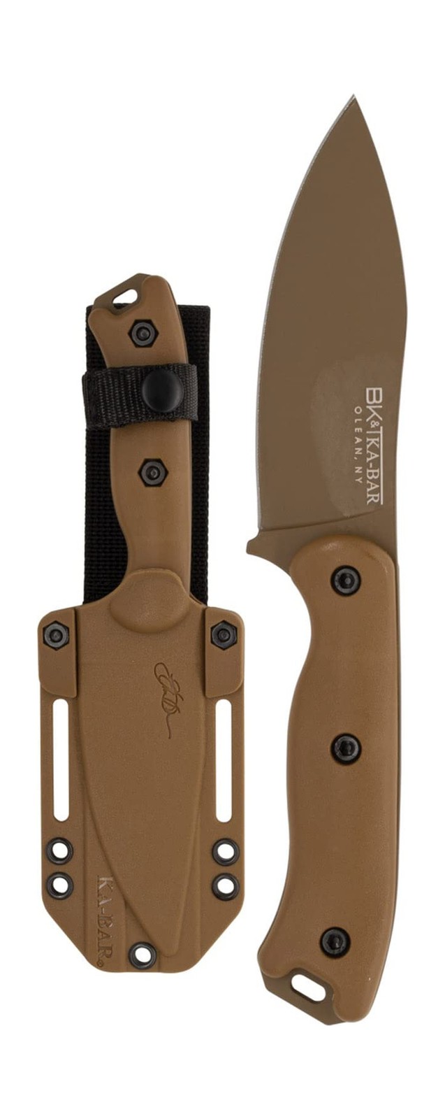 KA-BAR BK19 Becker Nessmuk Fixed Blade Knife 4.312″ Drop Point 1095 Cro-Van B…