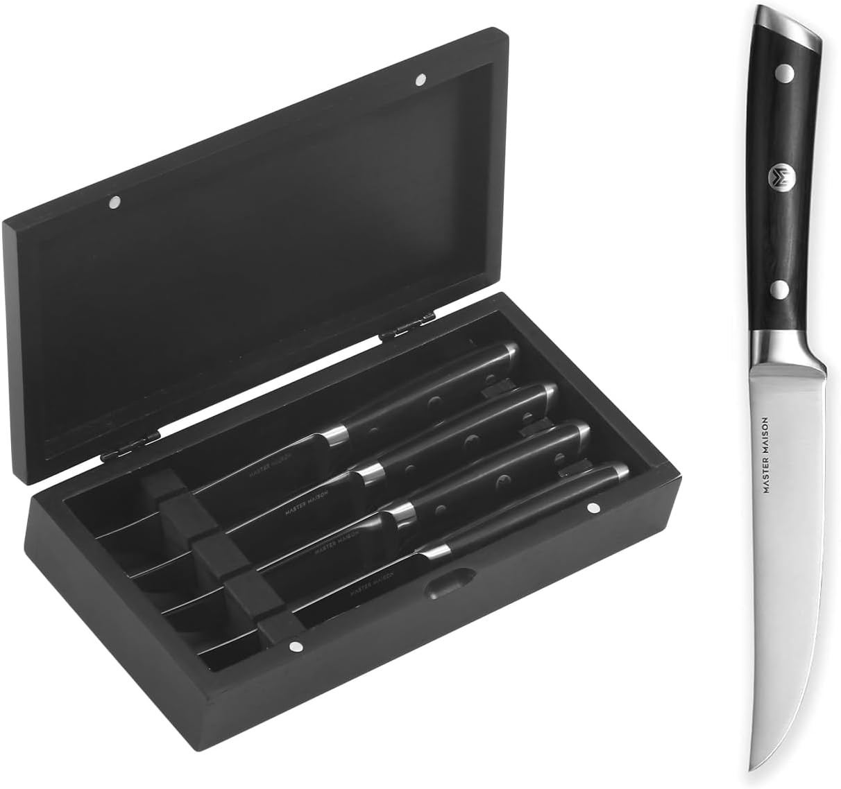 4-Piece 5″ Ultra Premium Steak Knife Set | 4 German Non-Serrated Stainless Steel