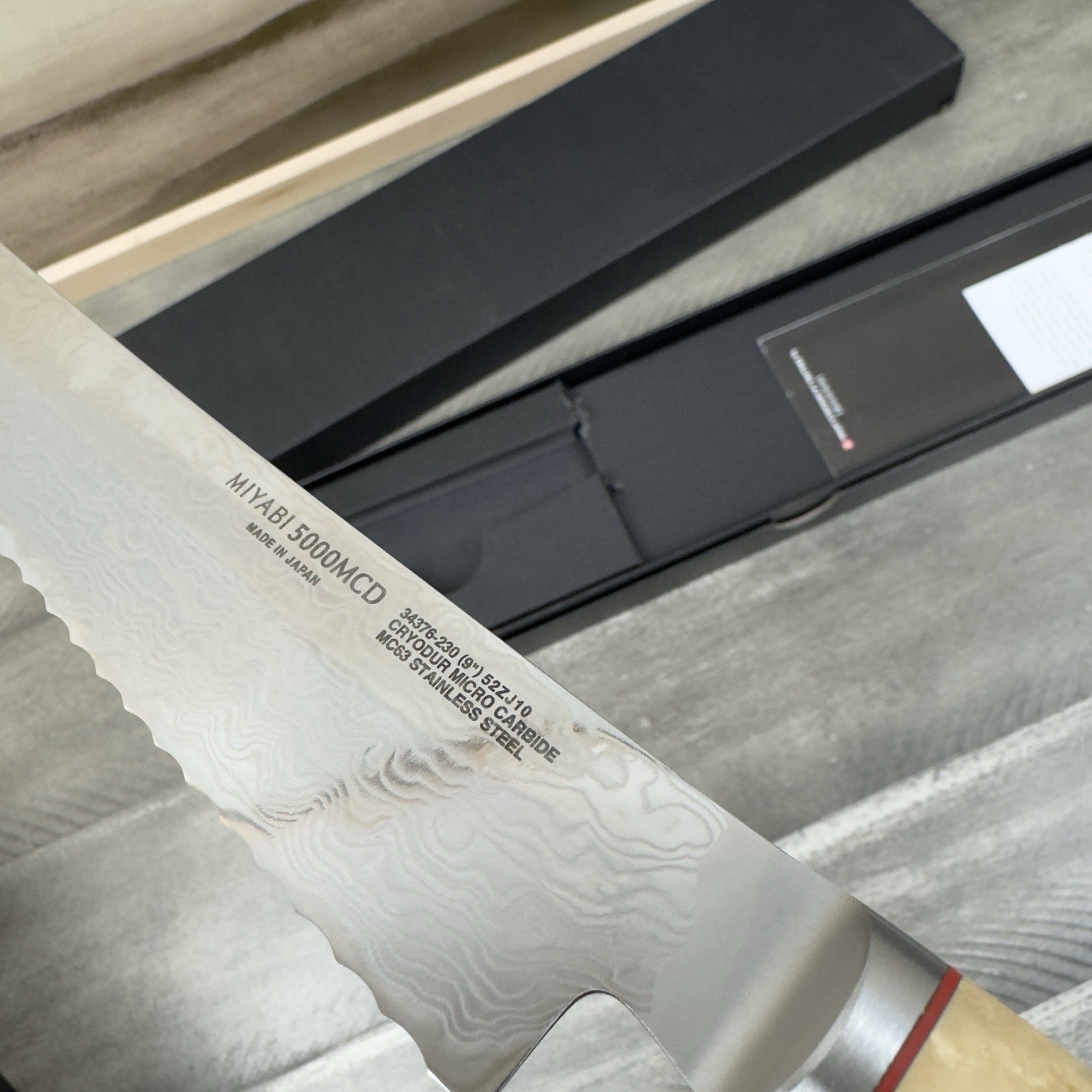 Williams Sonoma Miyabi Birchwood Bread Knife 9” Multicolor 34376-230 NIB
