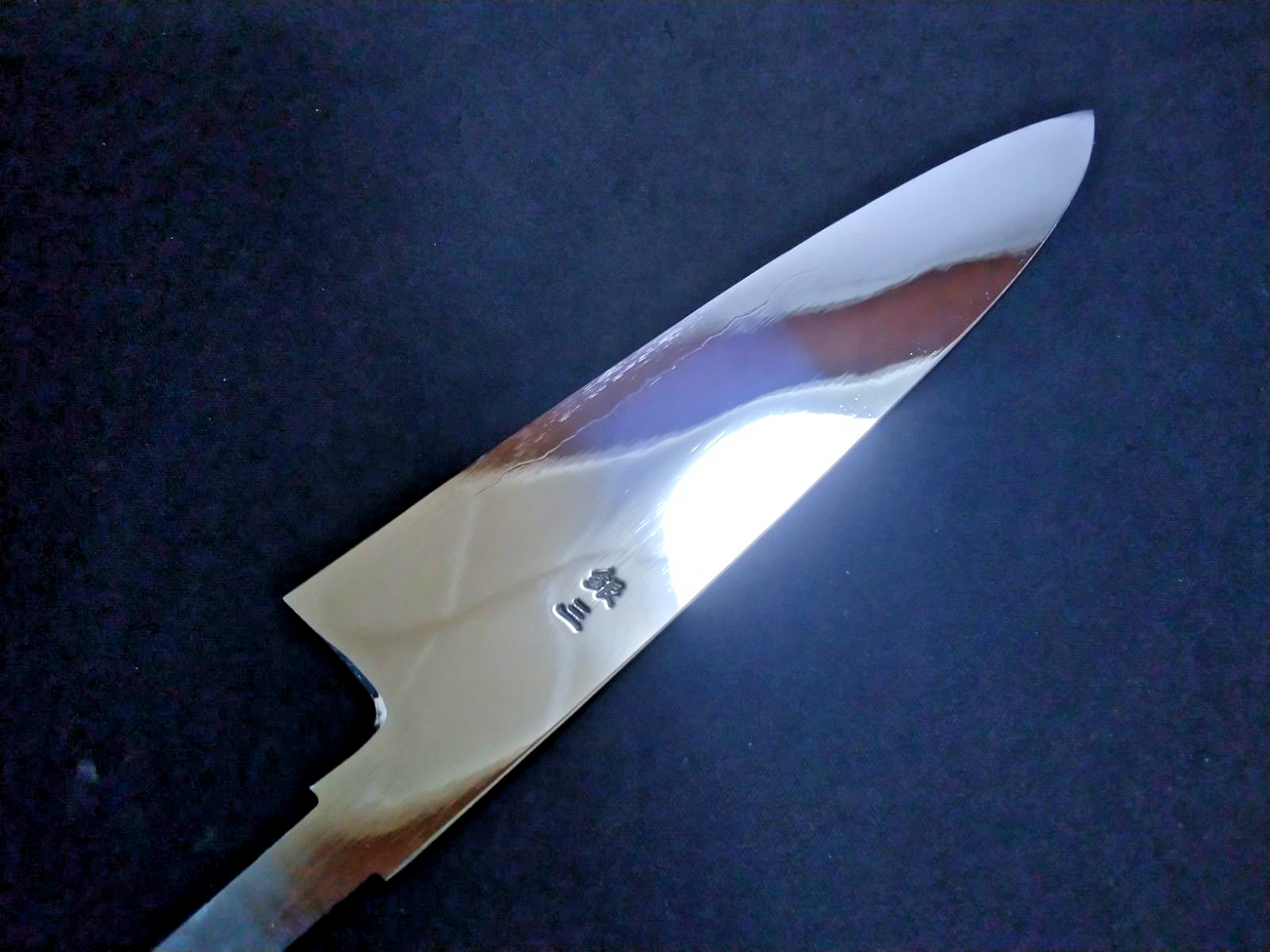 Shiroyama Japanese Kitchen Gyuto Knife Ginsan Mirror Finish 212mm Ebony Unused