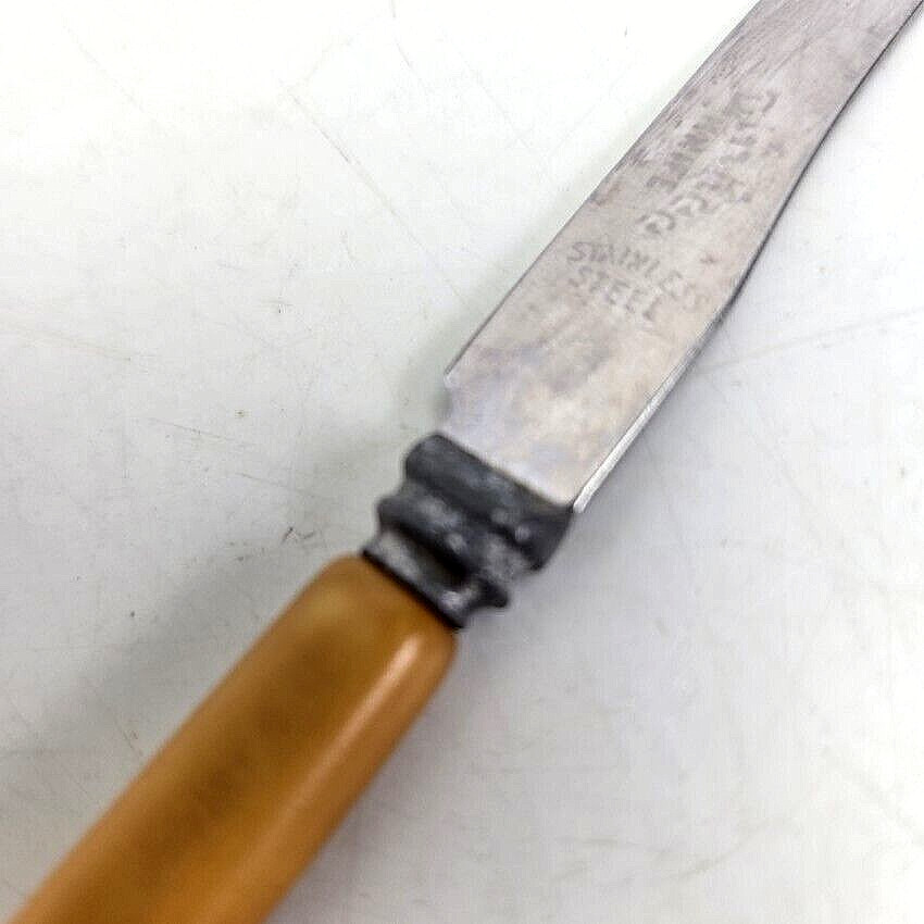 Dinkee GH Knife Bakelite Cutlery Stainless Steel Miniature 4.75″ in MCM Vintage