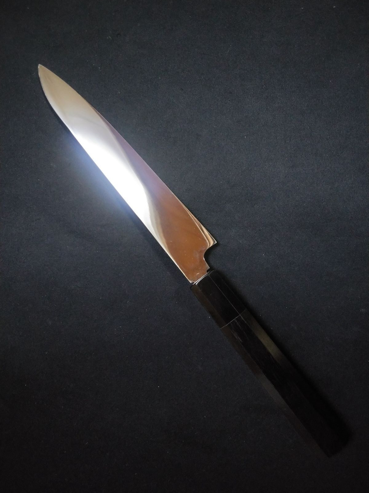 Shiroyama Honyaki Japanese Kitchen Petty Knife Semi Stainless Steel 183mm Ebony