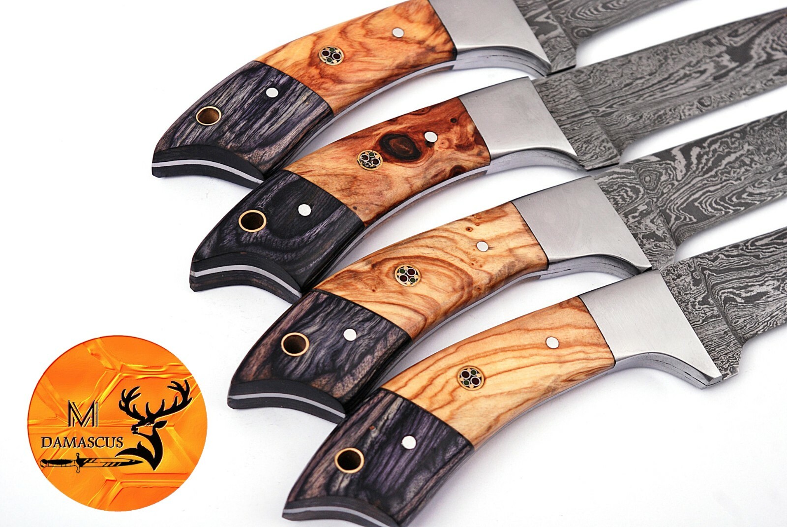 CUSTOM HANDMADE FORGED DAMASCUS STEEL STEAK CHEF KNIFE SET KITCHEN KNIVES 1399