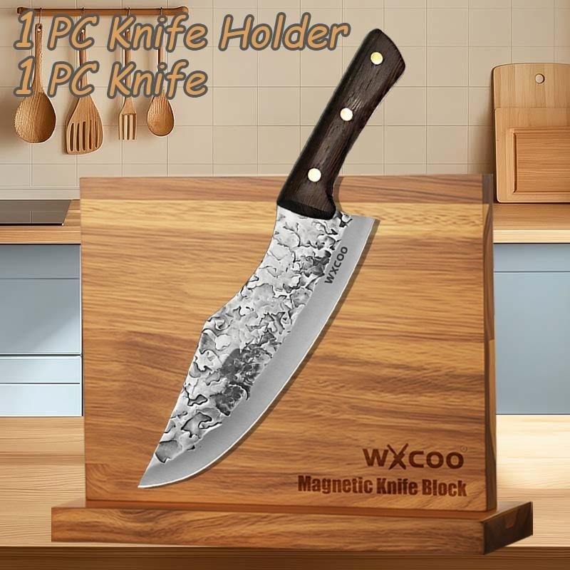 Chopping Knife Home Kitchen Double-sided Wooden Magnetic Knife Block Holder