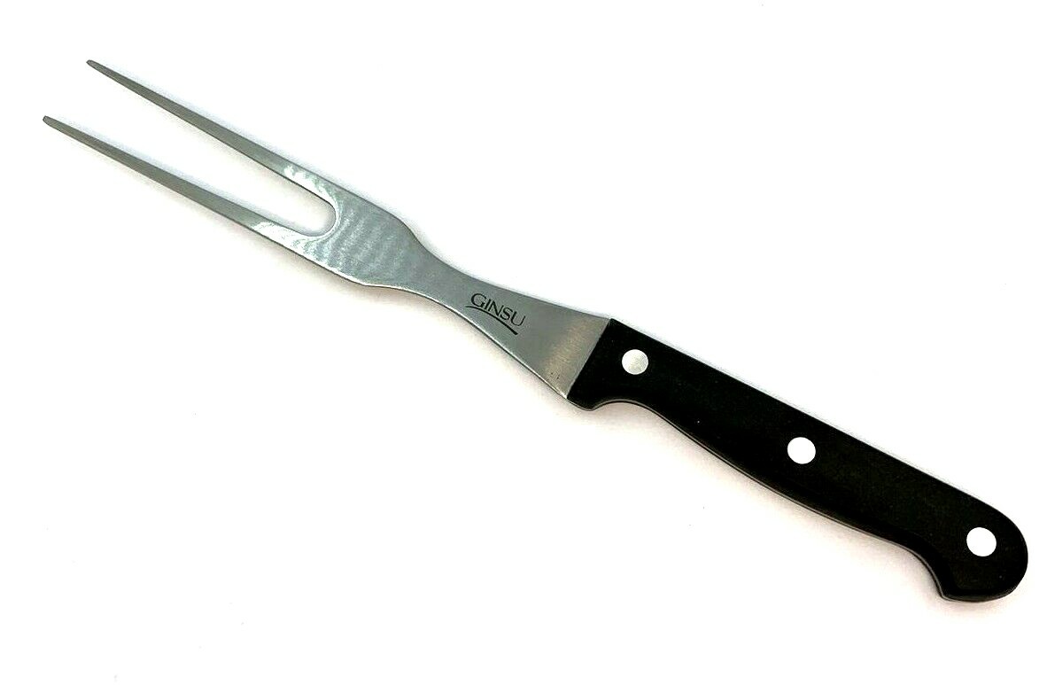 GINSU Kiso 7″ Carving Fork black Dishwasher Safe Stainless Steel Blade