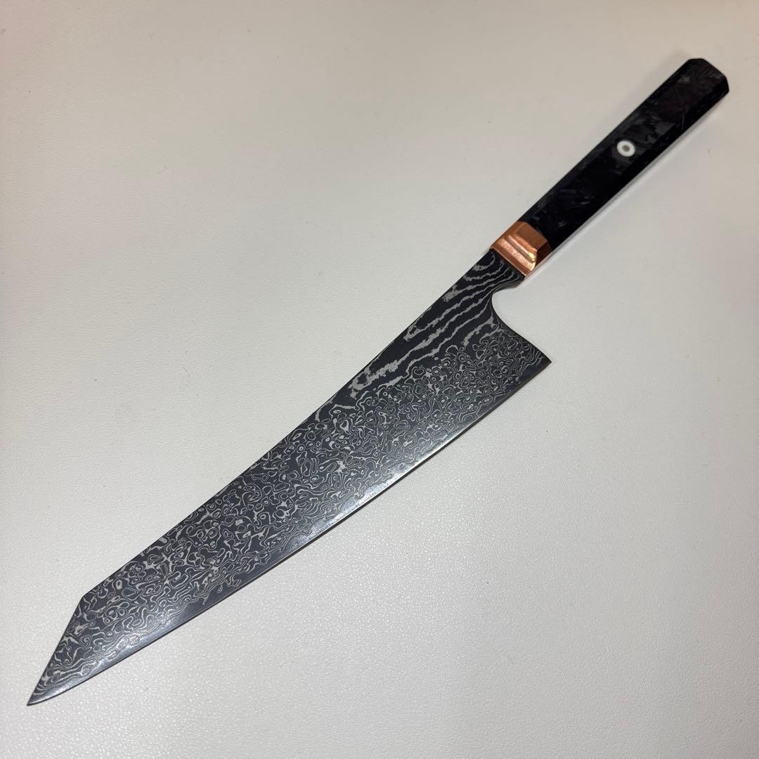 Kiritsuke Gyuto 215mm Damascus MKV10 Black Finish Chef Knife Japan Free Shipping