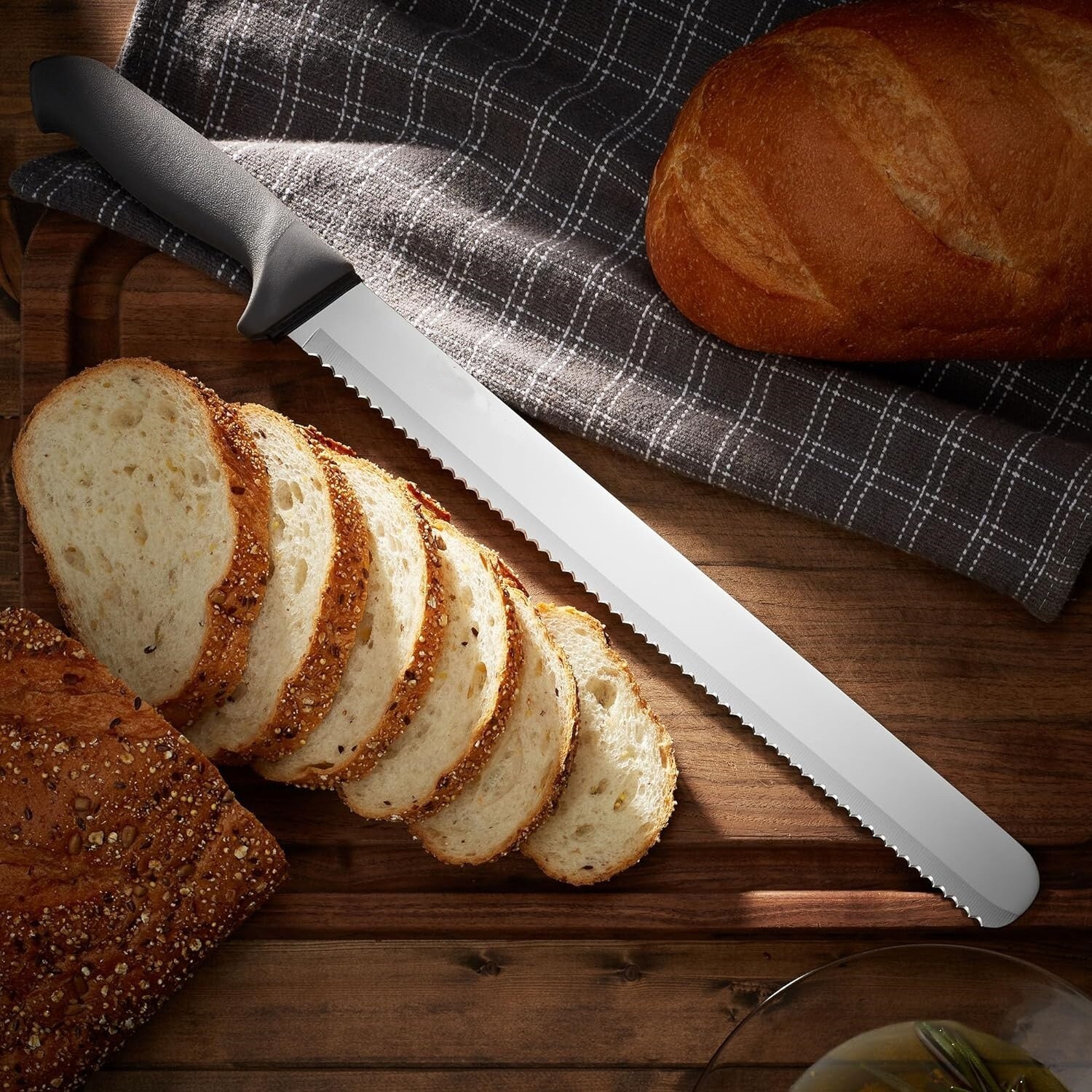 Cuchillo De Acero Inoxidable Con Filo Dentado Multiusos Para Pan Frutas Verduras