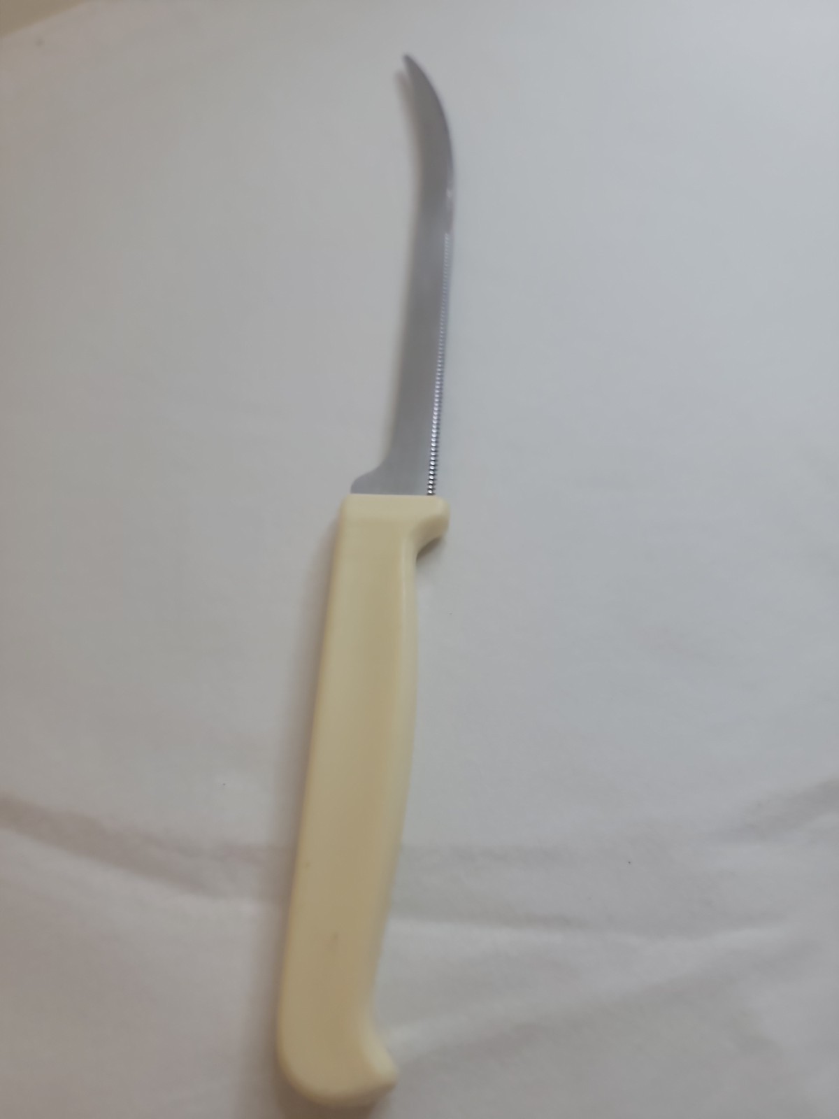 Quikut Stainless Steel Boning Knife 5 Inch Blade Cream Color Handle Vintage