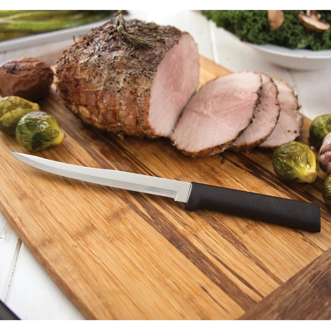 RADA CUTLERY W208 CARVER/BONER KNIFE BLACK HANDLE MADE IN THE USA