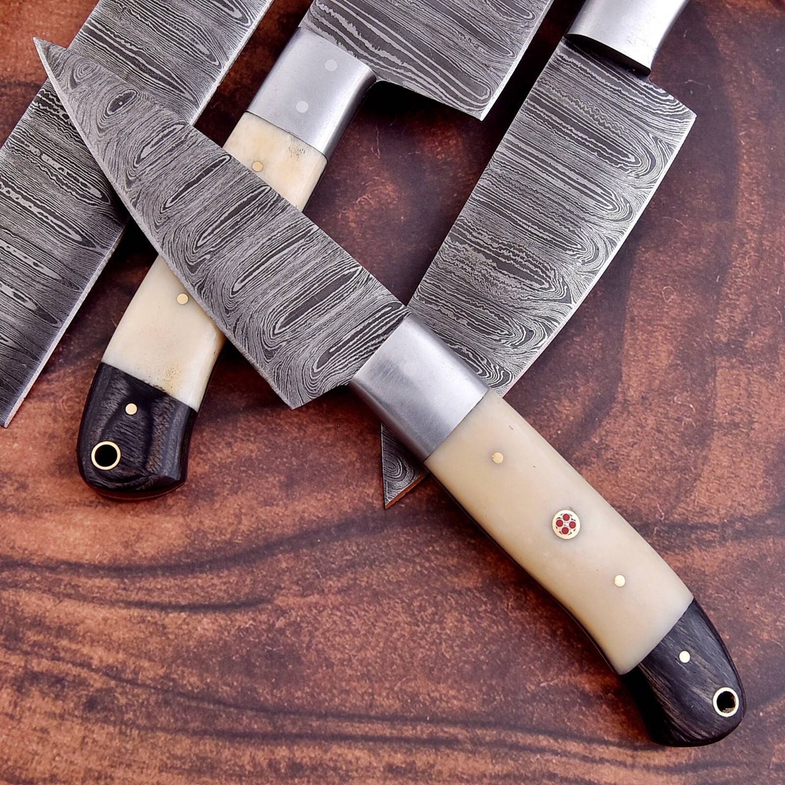 Forged Damascus Steel Professional Blade Kitchen knives Chef knife Set Cutlery
