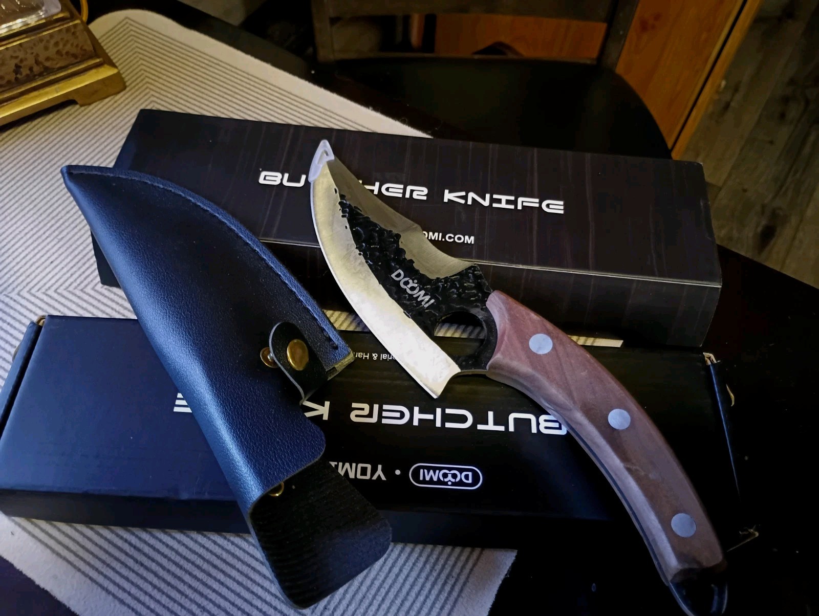 BUTCHER Knife Meat Cleaver Boning Knife w/Sheath NWT a Must Have