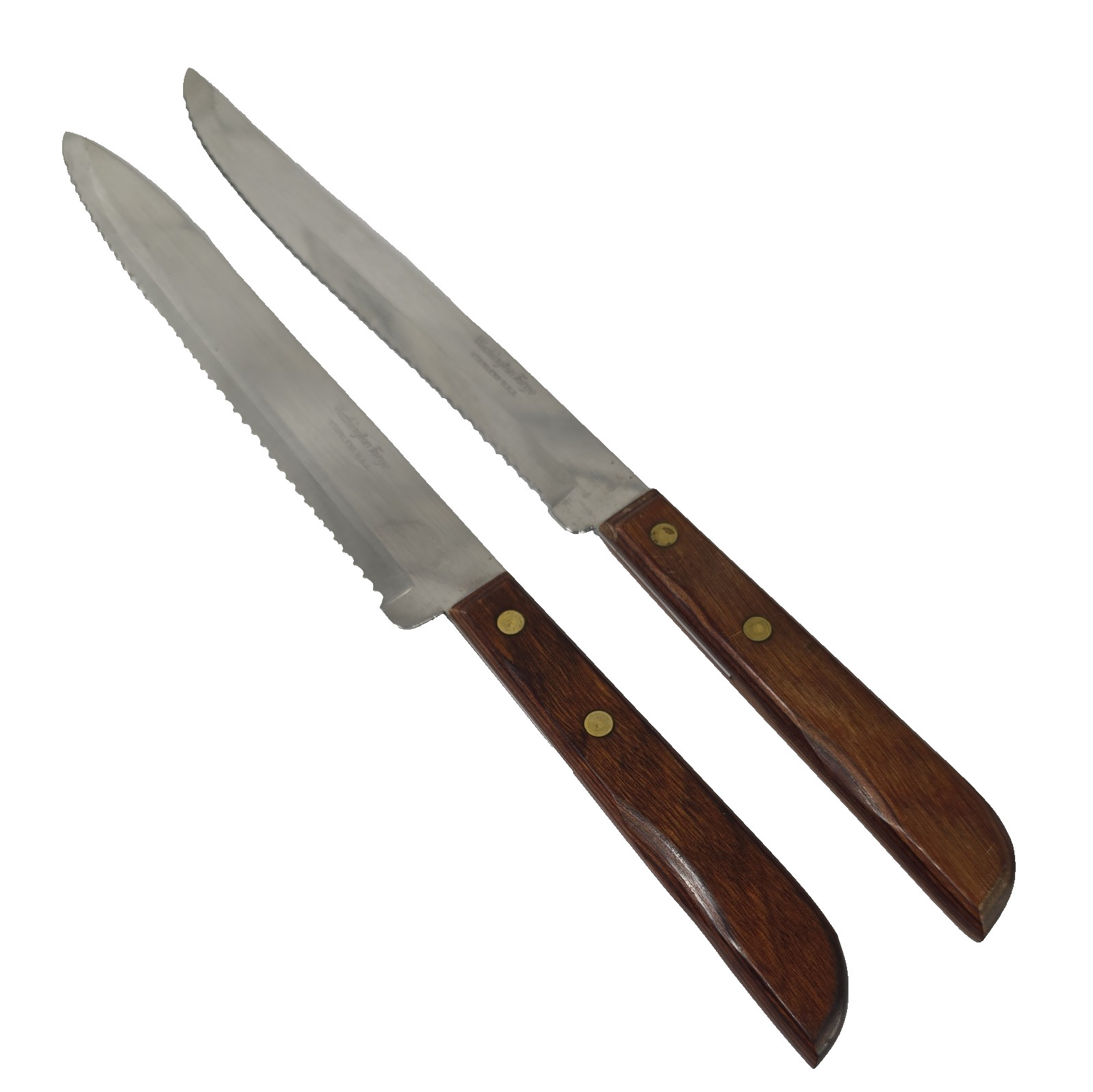 VINTAGE Washington Forge Town & Country Steak Knives Set of 2 StainlessSteel USA