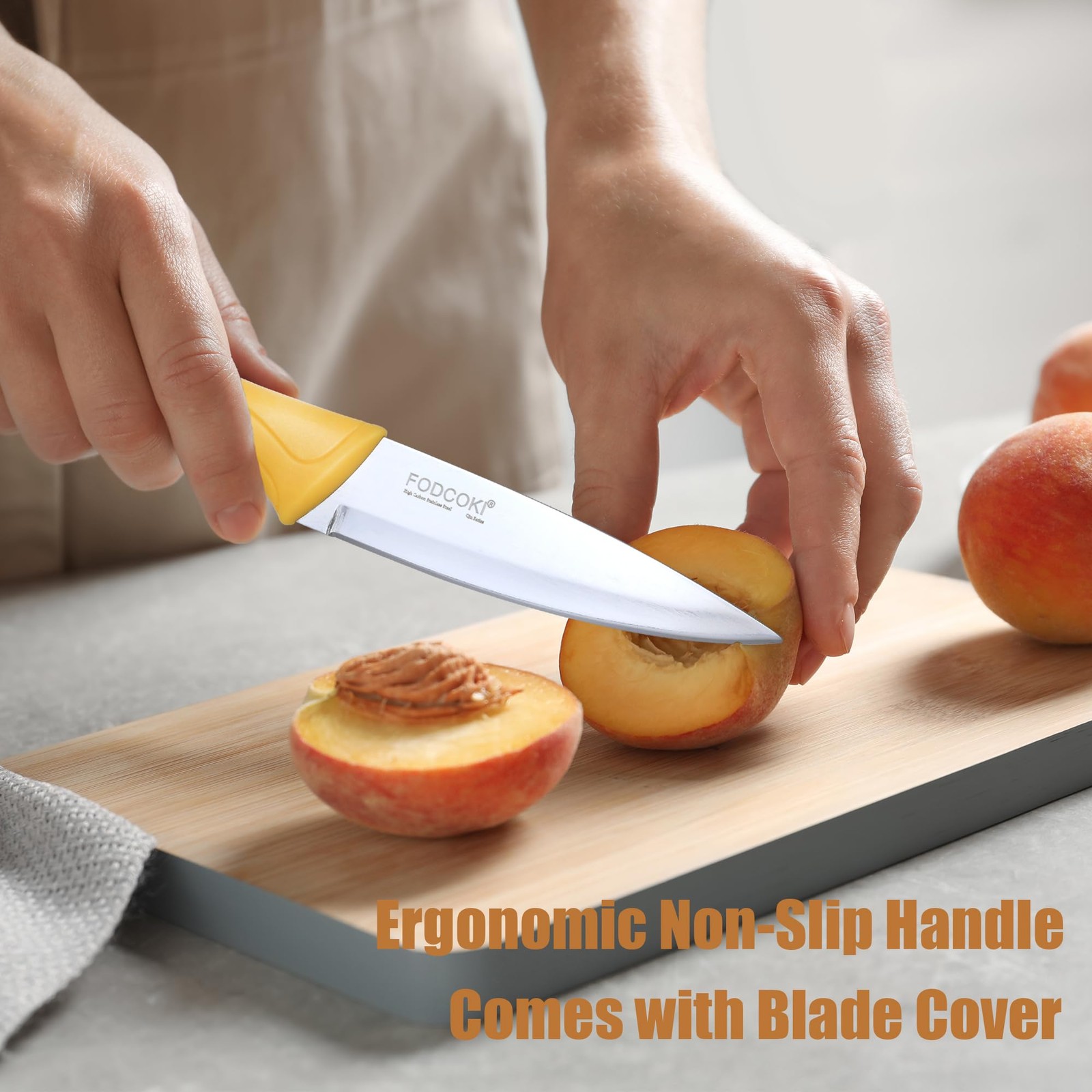 Paring Knife, 4 inch Fruit Paring Knives Set of 4 with Cover Sheath, Small Ki…