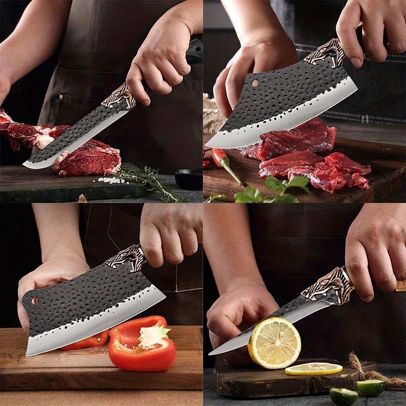 7PCS Professional Kitchen Chef Knife Set Stainless Steel Forged Cutting Knives
