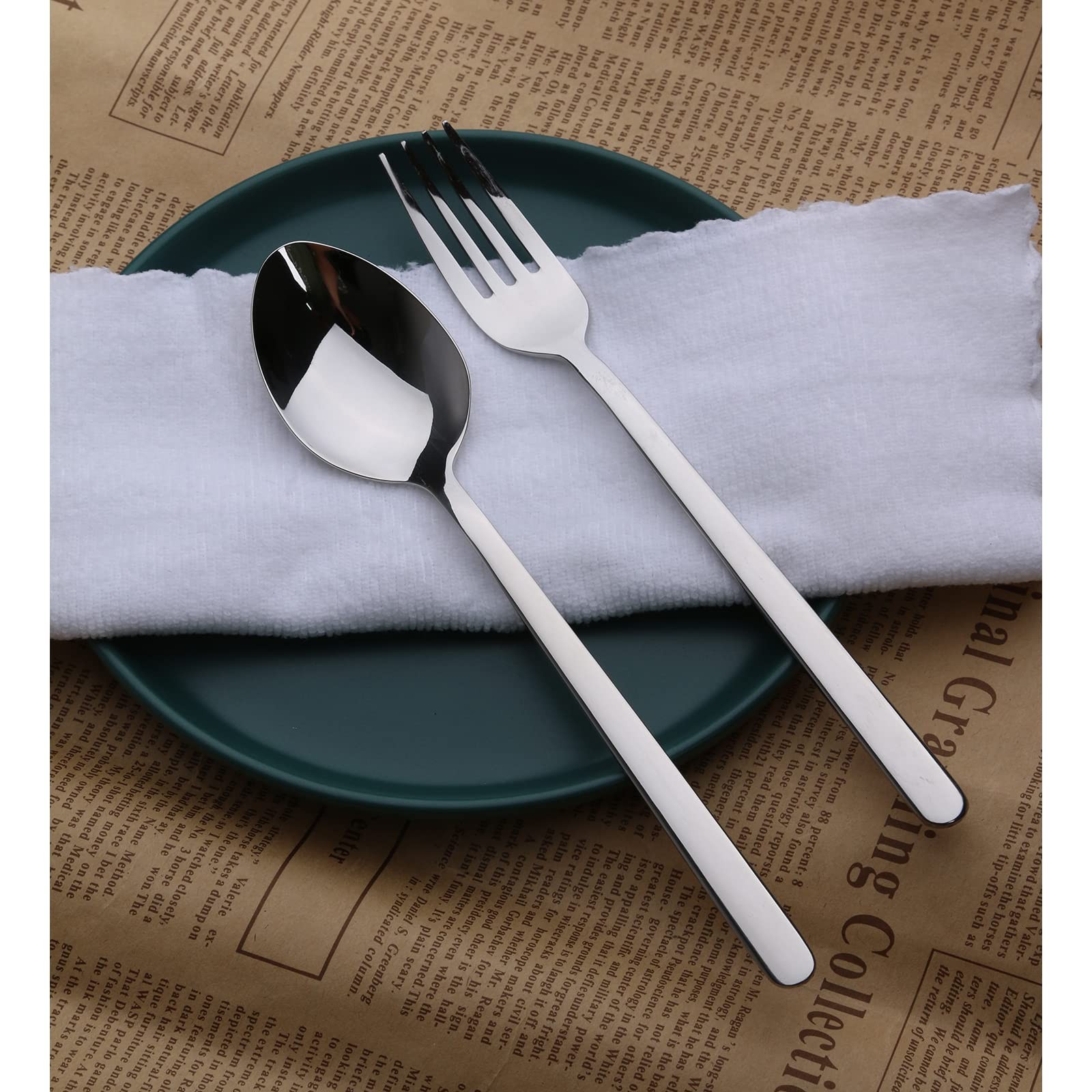 KINGSTONE Dinner Forks Set of 12, 8-Inch 18/10 Stainless 12-Piece, Silver