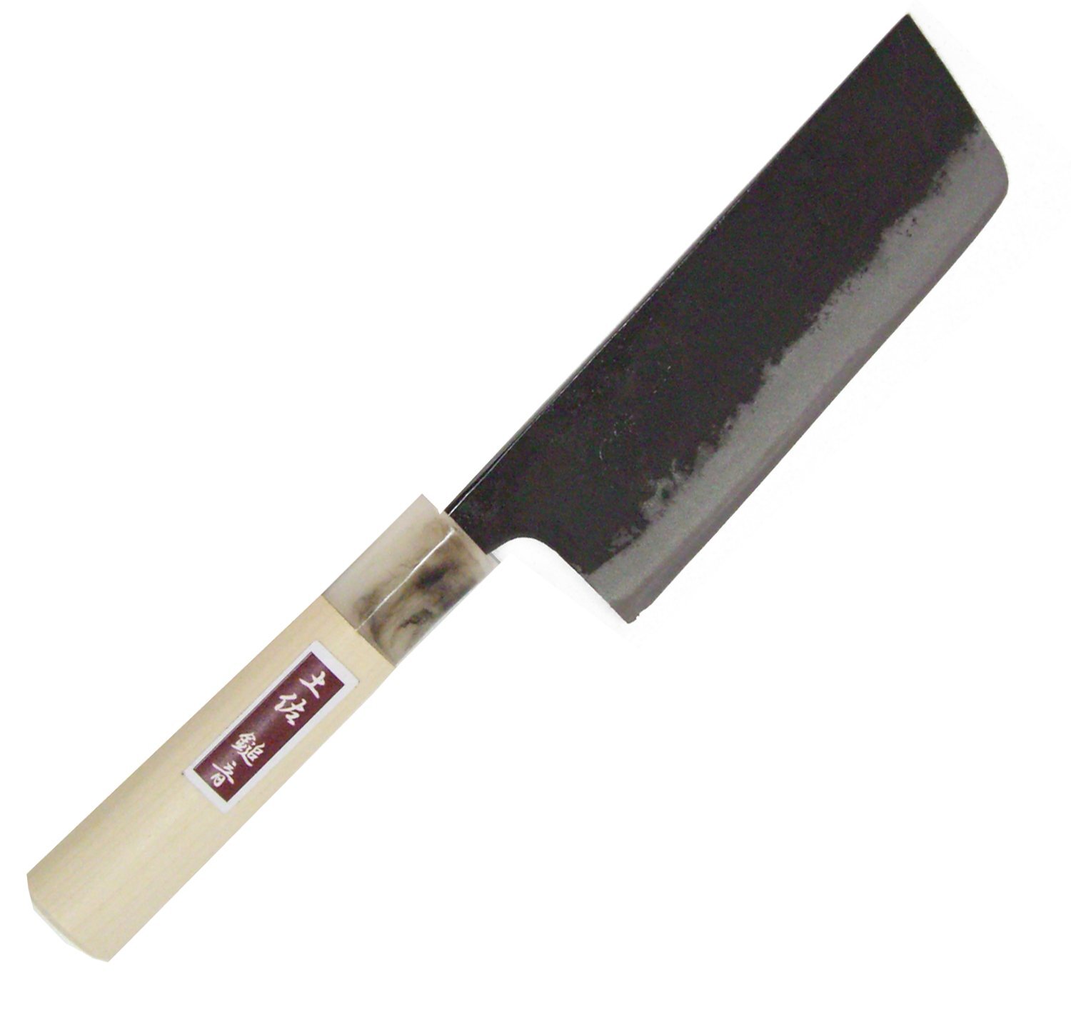 Tosa Knives Knife, Black, Small Nakiri Knife, Blue Steel, No. 2, 120mm