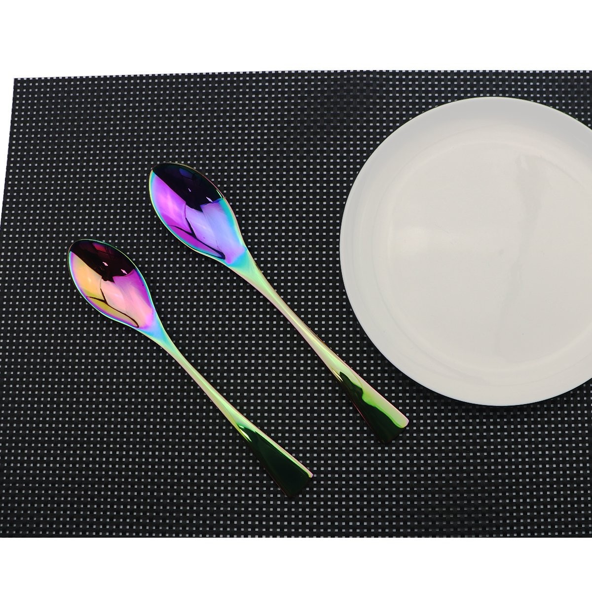 Flatware Set 18/10 Stainless Steel Mirror Polished Rainbow Colorful Cutlery -…