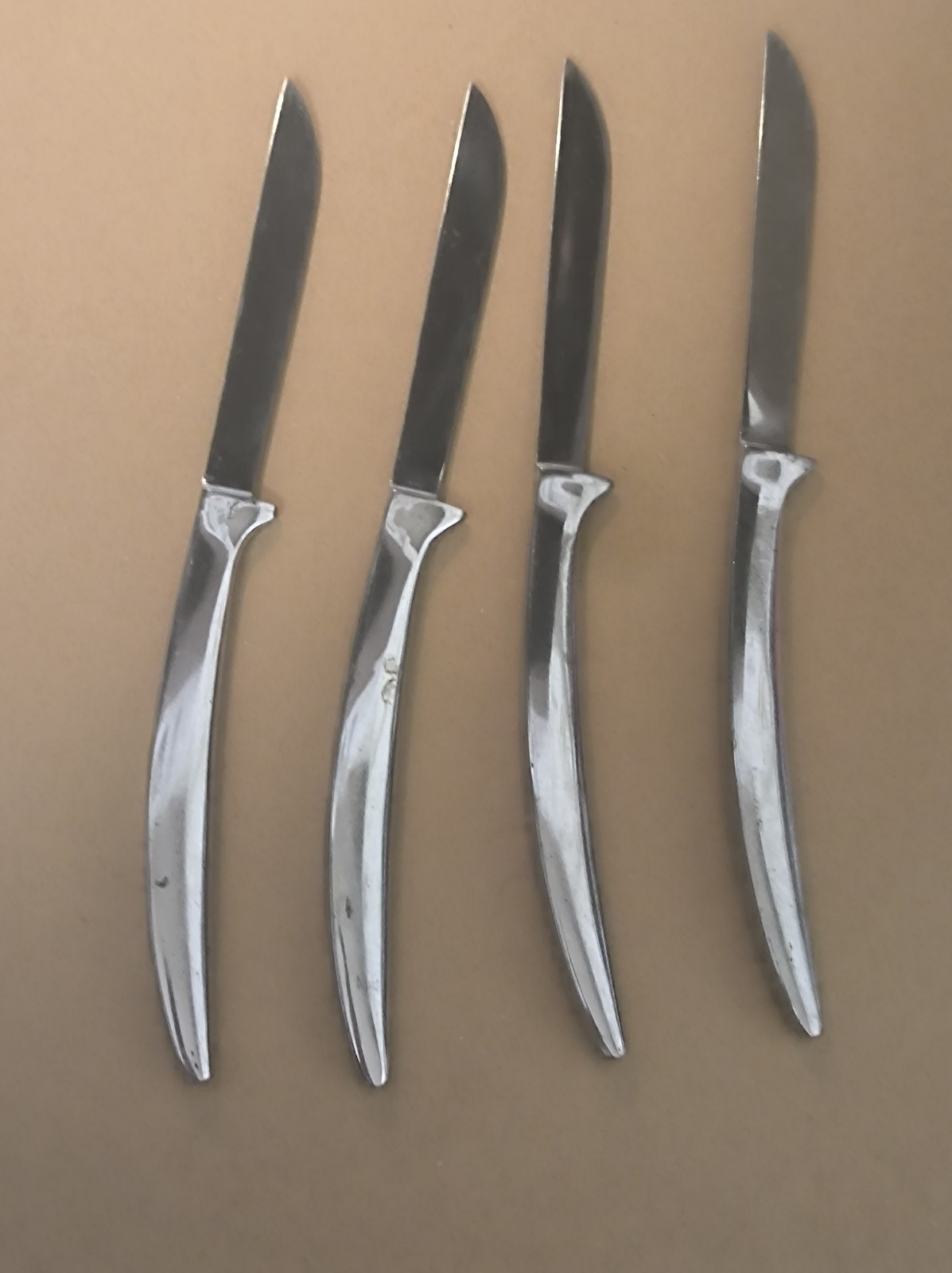 Vintage GRIFFON Italian Polished Stainless Steel Steak Knife Set – 4 Knives