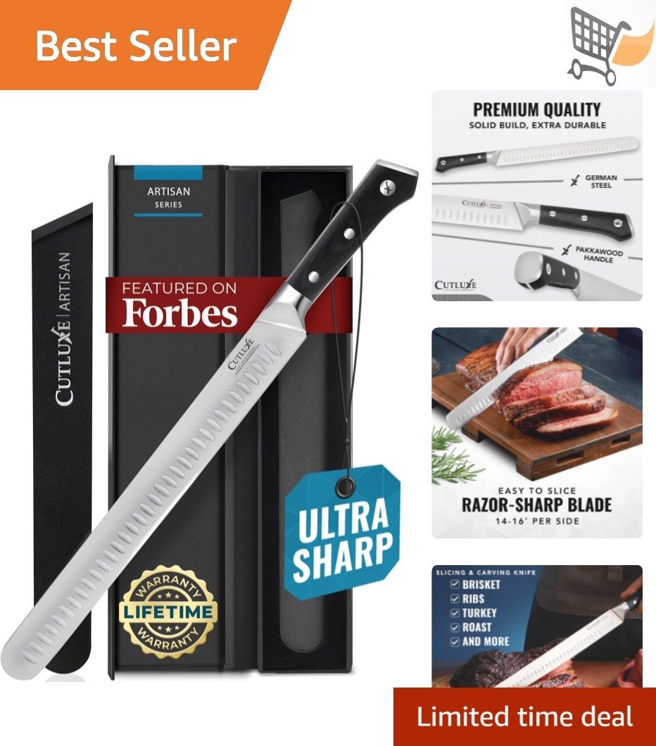 12 Inch Carving Knife High Carbon Steel Sheath Included for Meat BBQ
