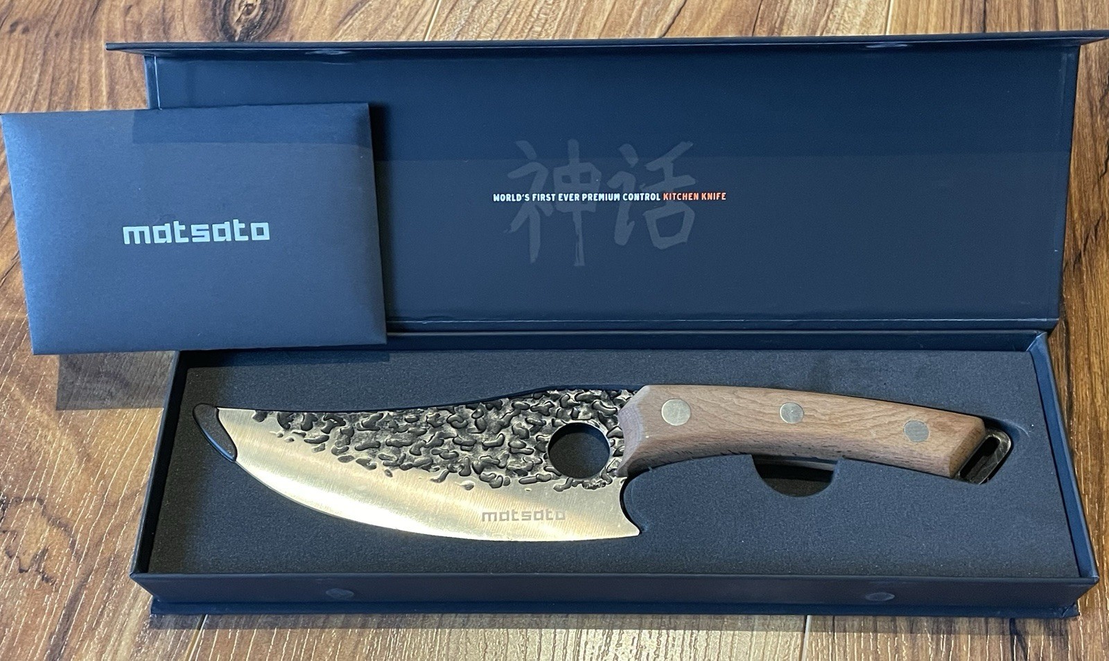 NEW — Matsato Chef Knife 5.9″ Stainless Steel With Carbonized Beech Wood Handle