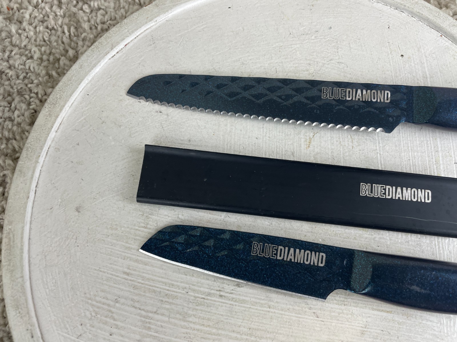 Lot of 2 Blue Diamond Sharp Stone Stainless Steel Non Stick Knife
