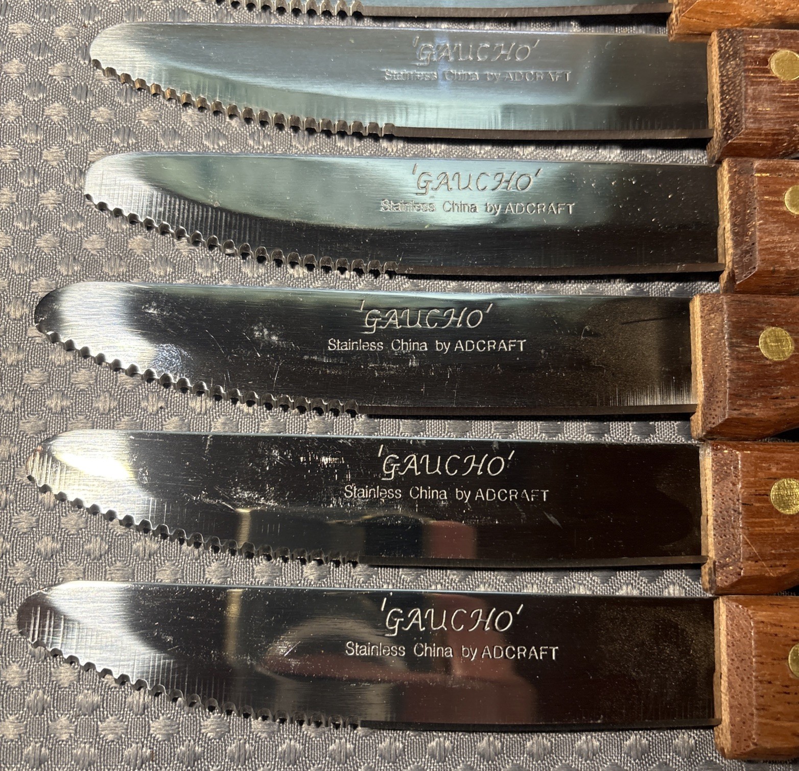 Adcraft WSK-60/B Rounded Blade Gaucho Jumbo Steak Knife with Wood Handle 12 CT