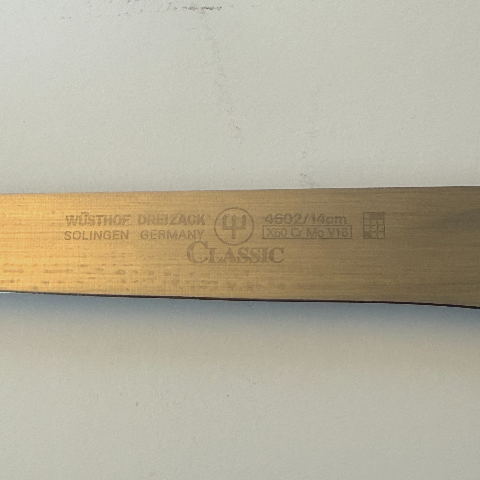 VINTAGE WUSTHOF INOX SOLINGEN GERMANY BLACK CLASSIC BONING KNIFE 5″ 4602/14CM