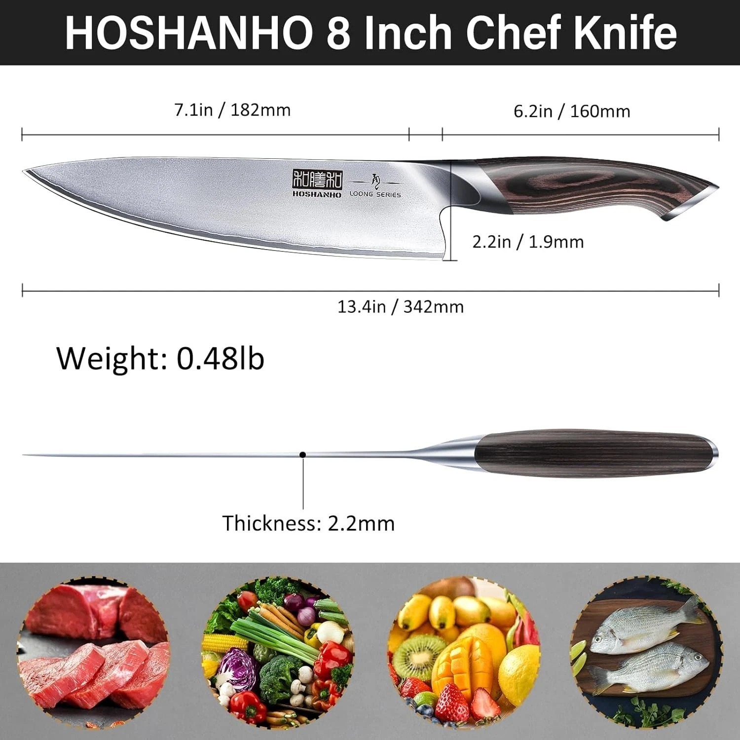 HOSHANHO Ultra Sharp Japanese High Carbon Steel Knife Fillet knife Chef Knife