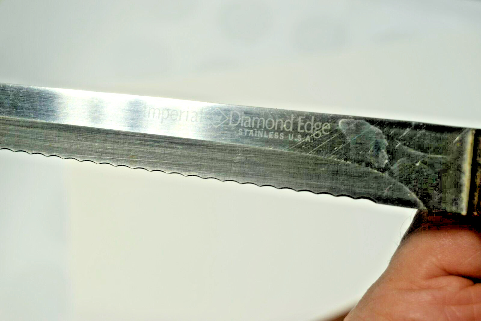 2 Imperial knives Diamond edge Stainless Bread Knife 14.5 ” 9″blade&Meat slicer
