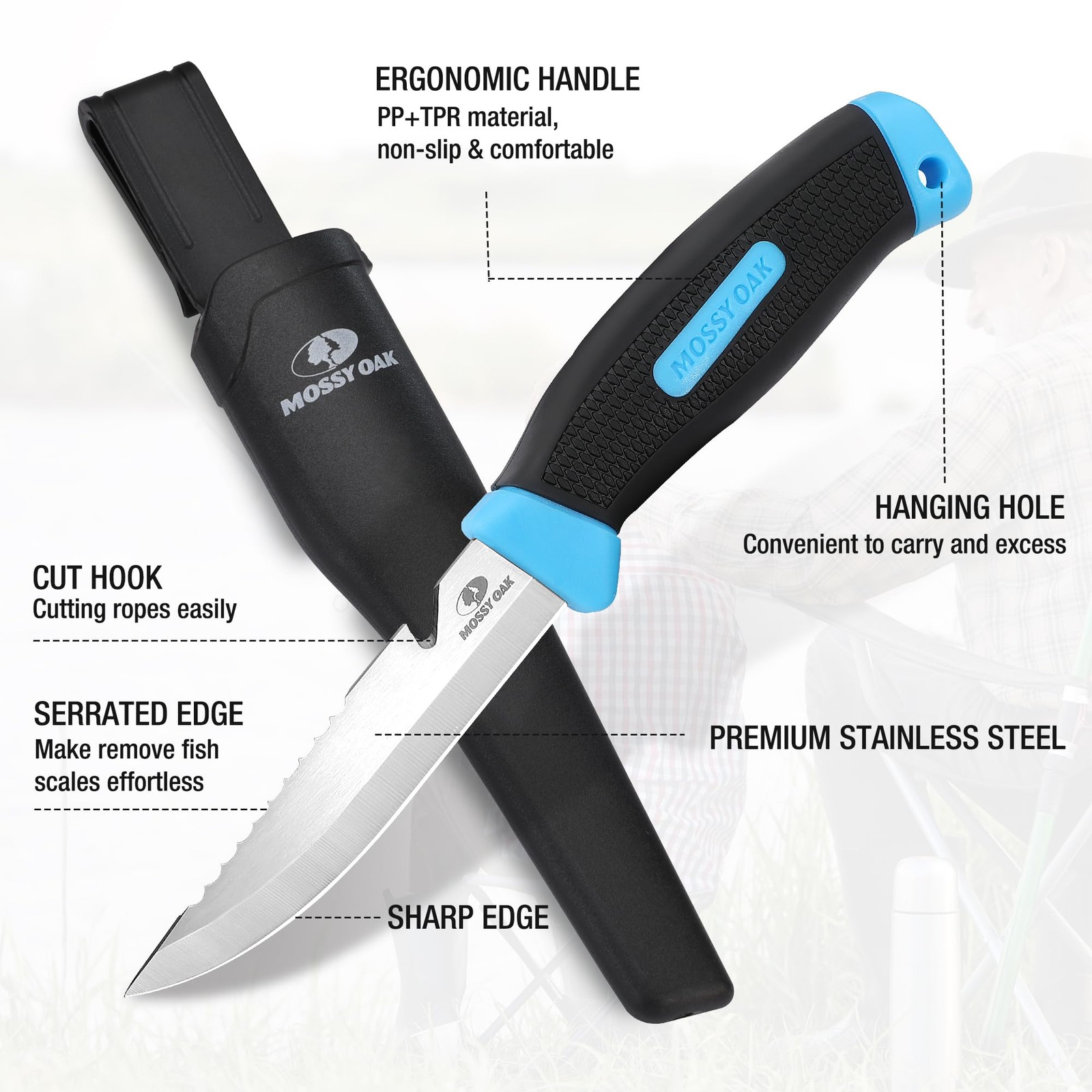 4″ Fishing & Bait Knife with Protective Sheath