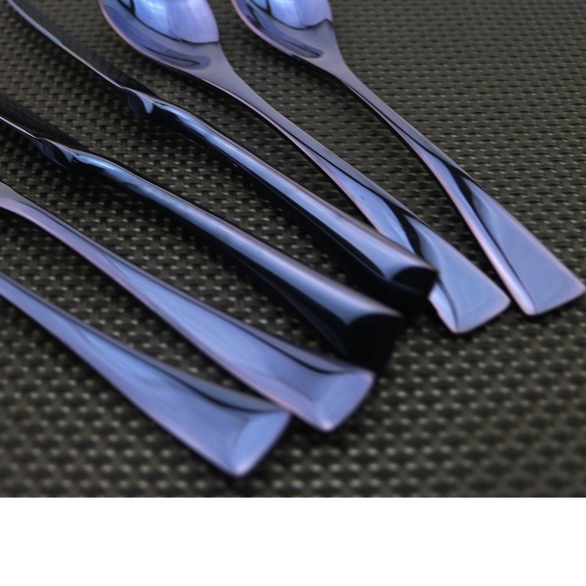 Flatware Set 18/10 Stainless Steel Mirror Polished Blue Cutlery – Silverware …