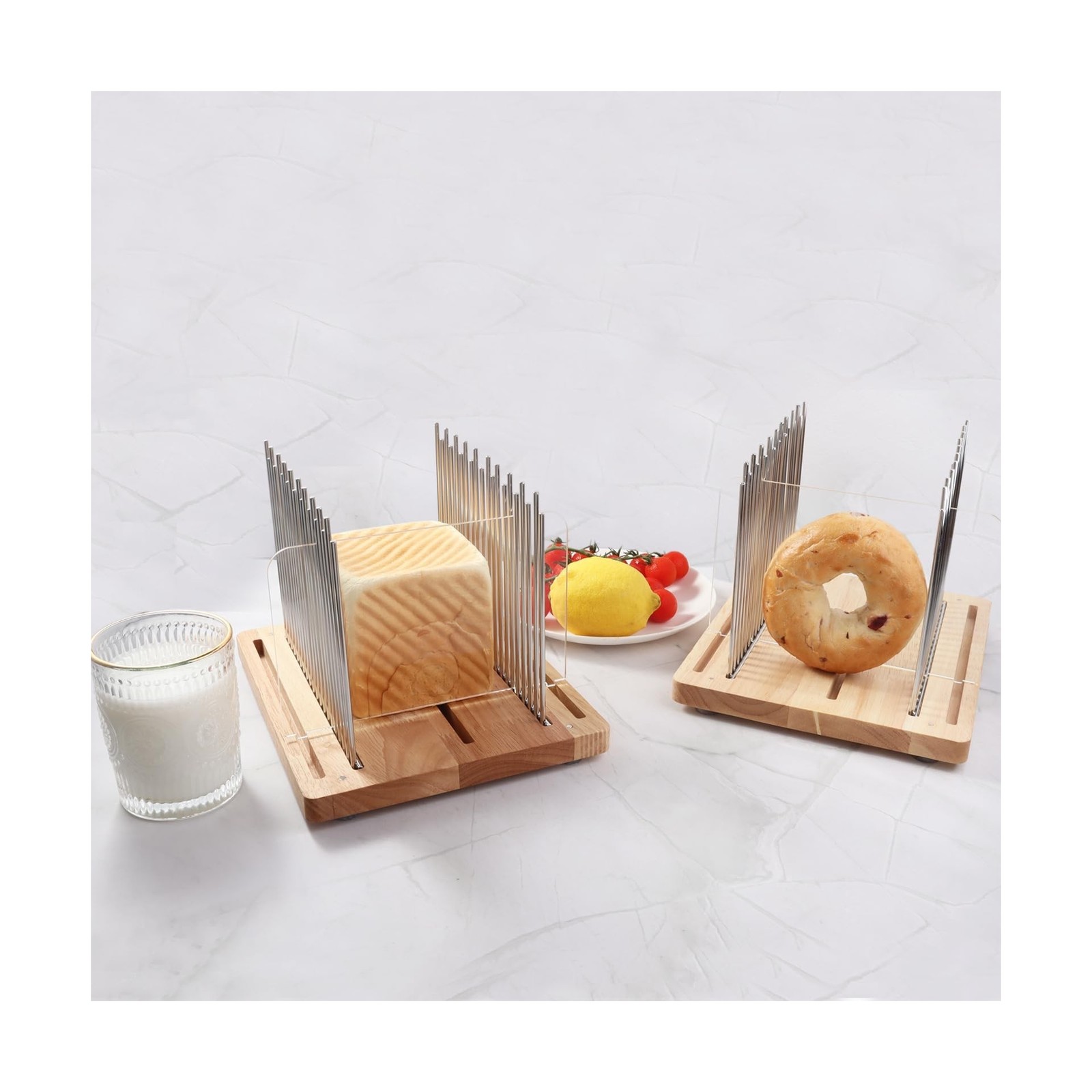 Bread Slicer, Stainless Steel Bread Slicer for Homemade Bread,Adjustable Brea…