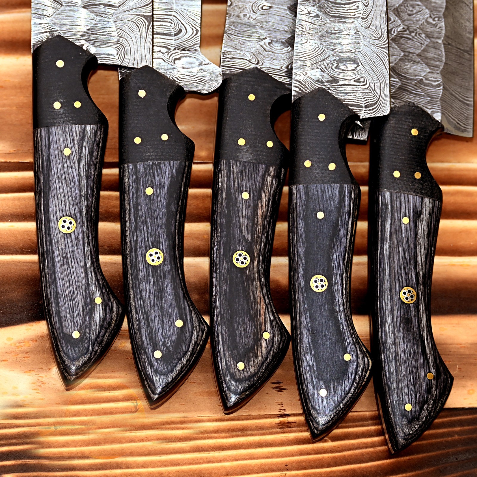 Custom Made HAND FORGED DAMASCUS STEEL CHEF KNIFE SET Kitchen Knives 2800