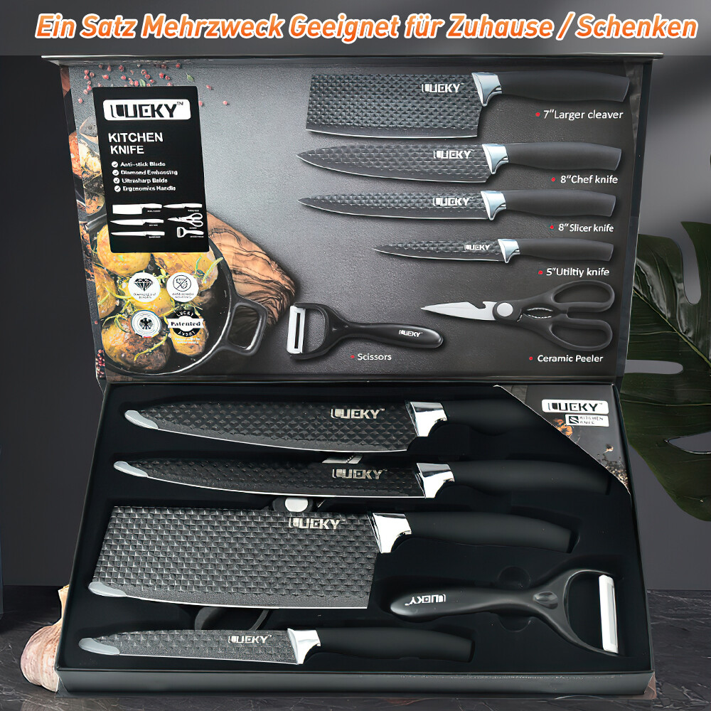 Kitchen Knife Set Damascus Pattern Chef Knives Stainless Steel Cleaver with Box