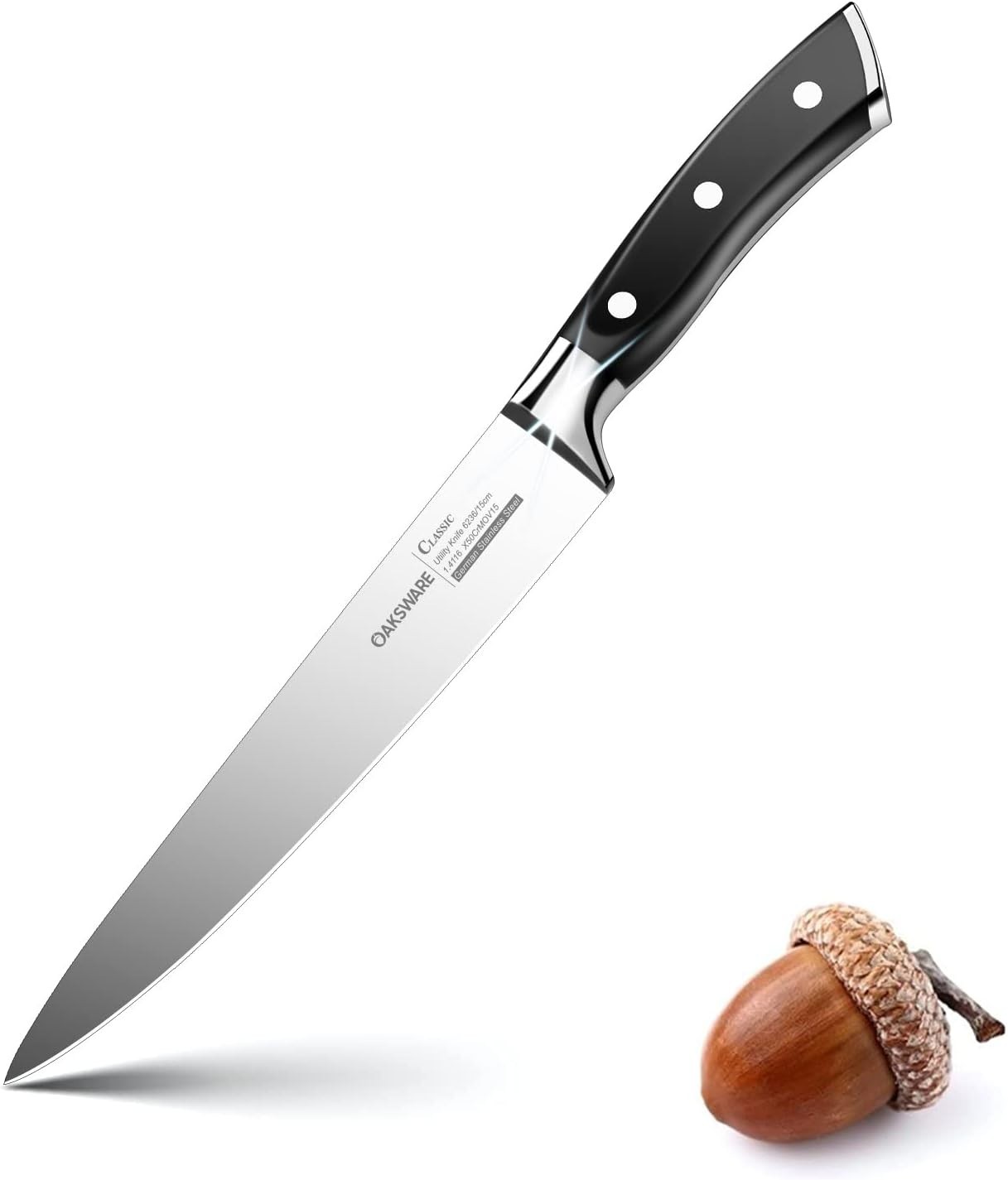 5.5-Inch Kitchen Utility Knife, German Stainless Steel, Full Tang, Paring Knife
