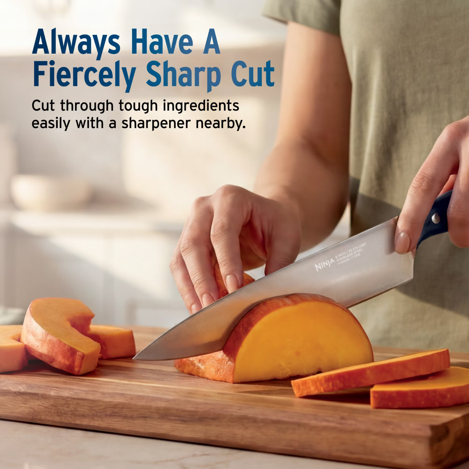 Ninja NeverDull Razor-Sharp 11-Piece Knife System with Removable Sharpener, Lase