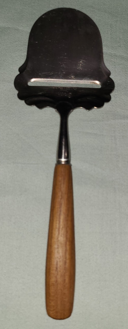 Vtg Spor Norway stainless steel teak wood handle cheese knife mid century modern
