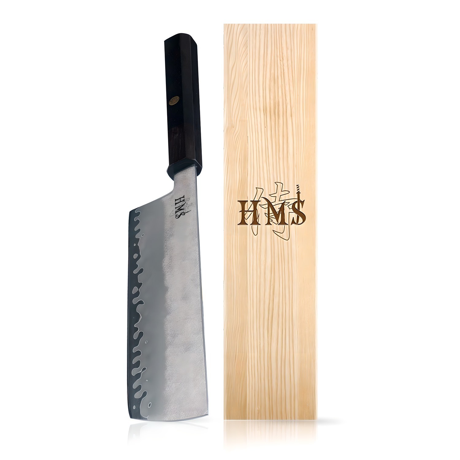 Nakiri Chef Knife 6.5 Inch Blade HAP40 Triple-Layer Steel