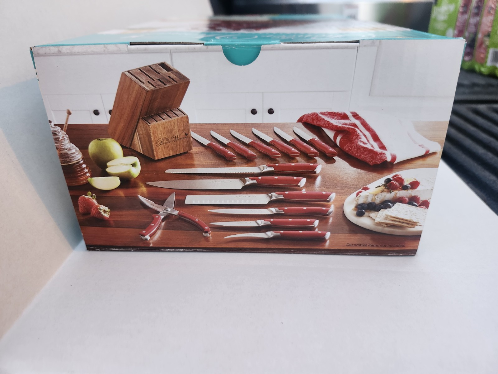 The Pioneer Woman Wood Block Cutlery 14-Piece Kitchen Knife Set RED…BRAND NEW