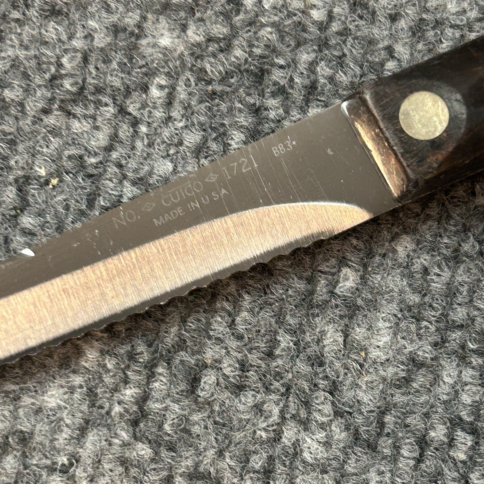 Cutco 1721 Serrated Utility Sandwich Knife Brown Handle USA 8.75”