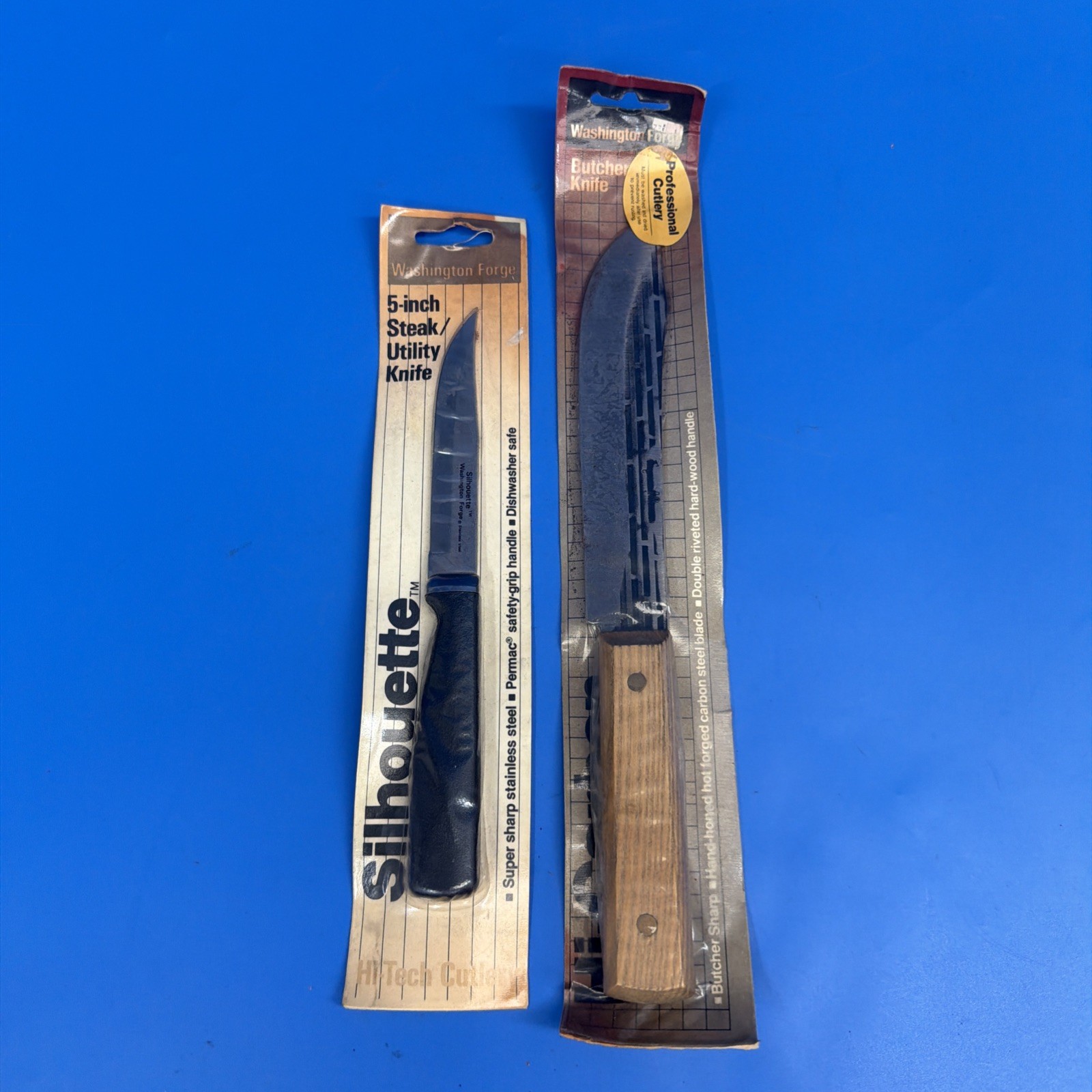 Lot of 2 NOS Washington Forge Kitchen Knives Butcher & Utility Made in USA