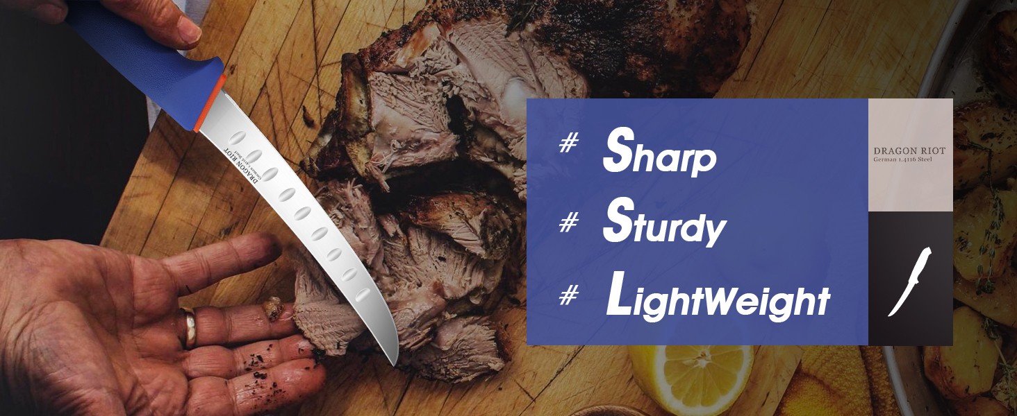Premium Boning Knife for Meat Cutting 6 Inch BBQ Brisket Meat Trimming Butcher