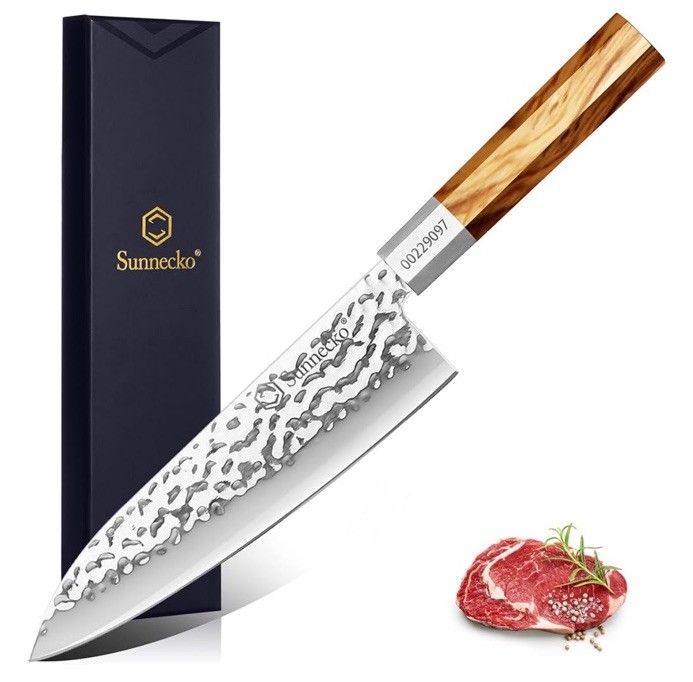 Sunnecko Japanese 7 Inch Santoku Knife Damascus Steel Meat Cutting Knife